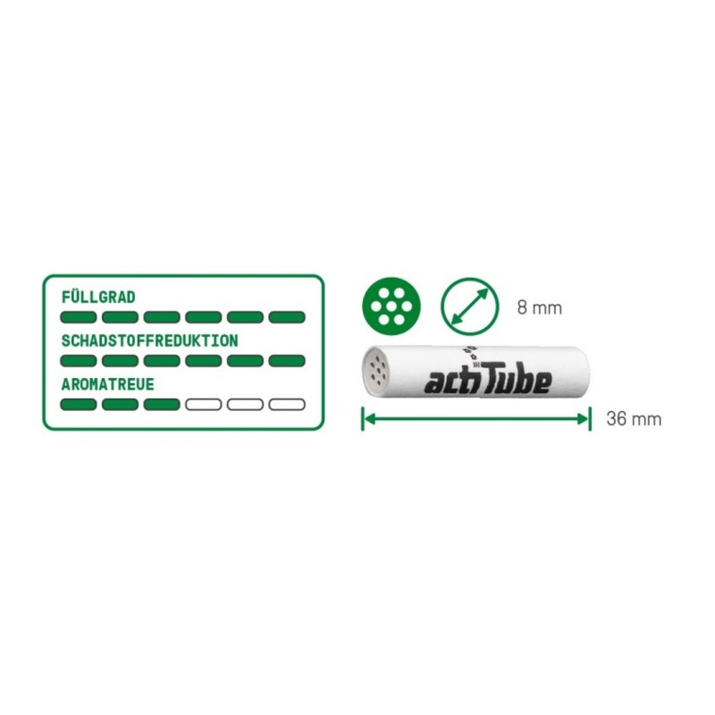 ActiTube slim 8mm φίλτρα ενεργού άνθρακα 100τμχ