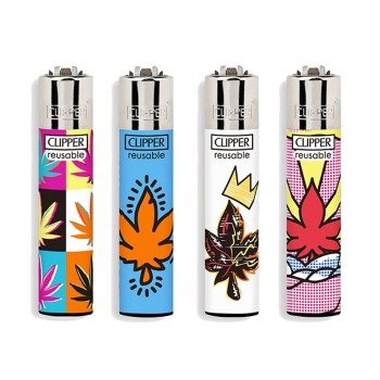 Clipper αναπτήρες Pop Art Weed μικροί επαναγεμιζόμενοι CP22