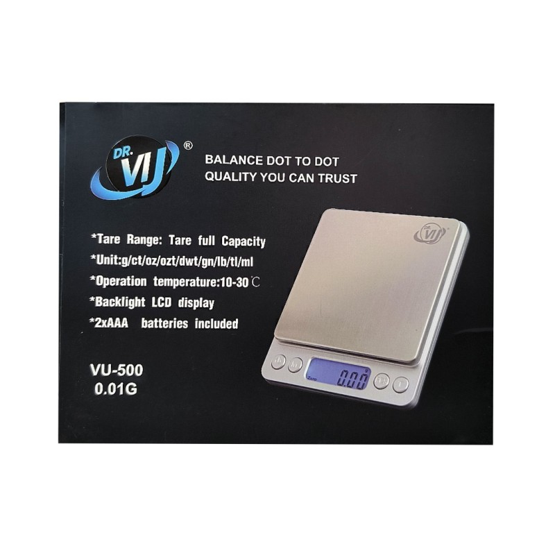 Ψηφιακή ζυγαριά ακριβείας κουζίνας Dr. VIJ VU-500 (0.01G-500G)