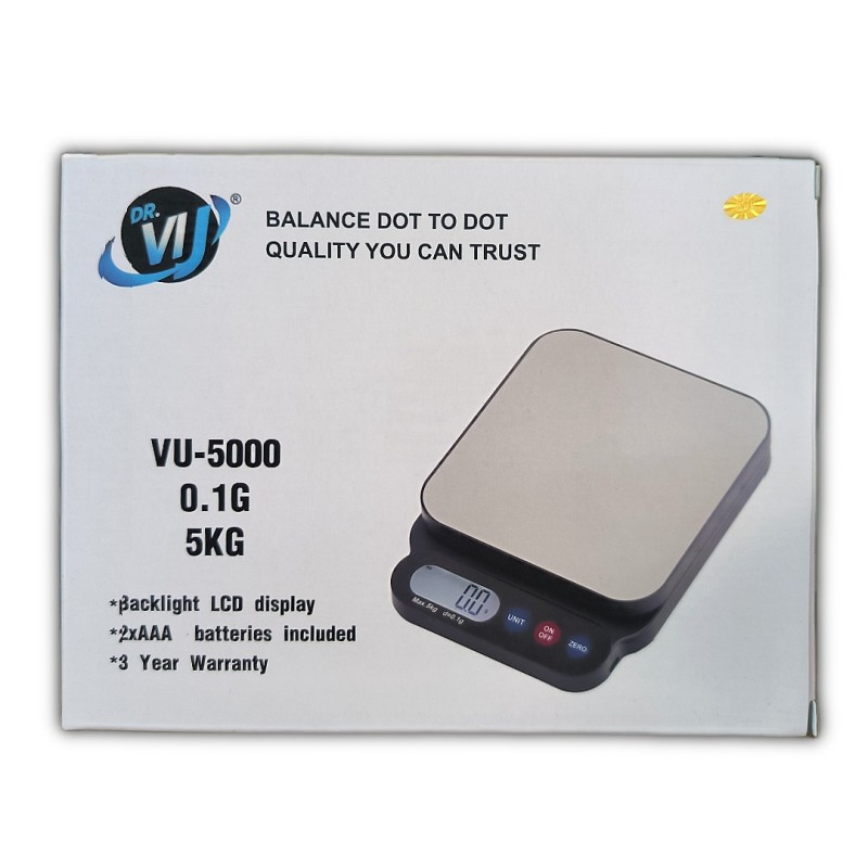 Ψηφιακή ζυγαριά κουζίνας ακριβείας Dr. VIJ VU-5000 (0.01G-5000G)