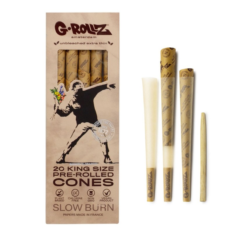 Grollz Banksy's Graffiti 'Flower Thrower' αλεύκαστοι king size κώνοι 20τμχ