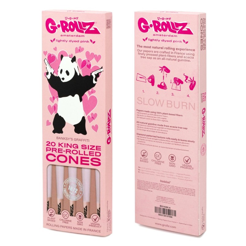 Grollz Banksy's Graffiti 'Lightly Dyed Pink' king size κώνοι 20τμχ