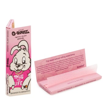 Grollz Banksy's Graffiti 'Thug 4 Life' Lightly Dyed Pink 1 1/4 χαρτάκια BG306A-DIS 