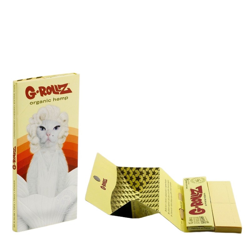 Grollz 'Diamond T' - Organic Hemp extra thin KS χαρτάκια + τζιβάνες + tray + poker PR72A-DIS
