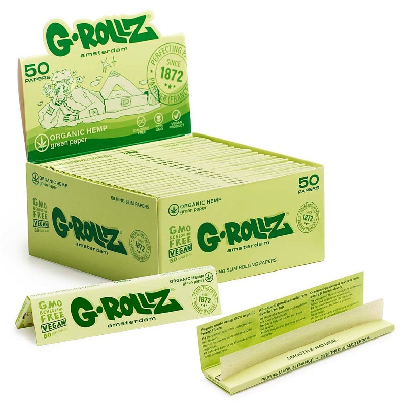 Grollz Organic green hemp slim king size χαρτάκια