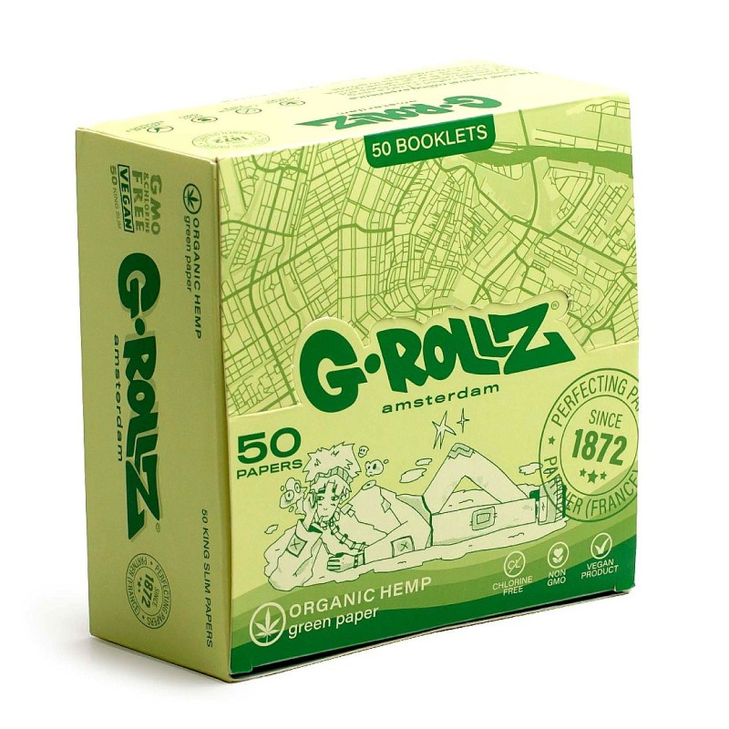 Grollz Organic green hemp slim king size χαρτάκια
