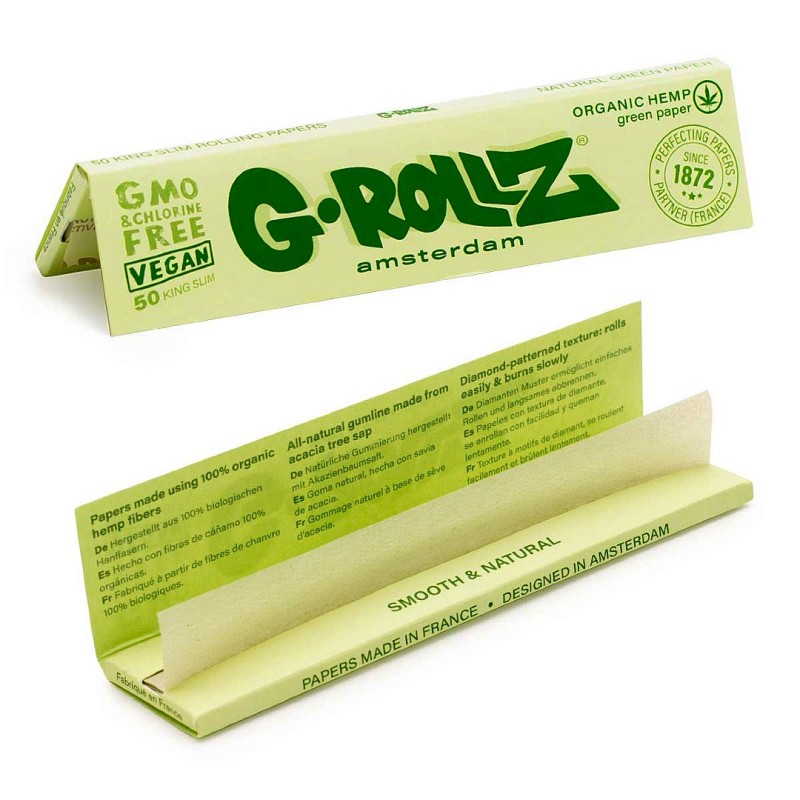 Grollz Organic green hemp slim king size χαρτάκια