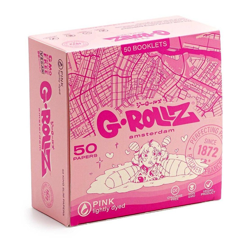 Grollz Lightly dyed pink slim king size χαρτάκια