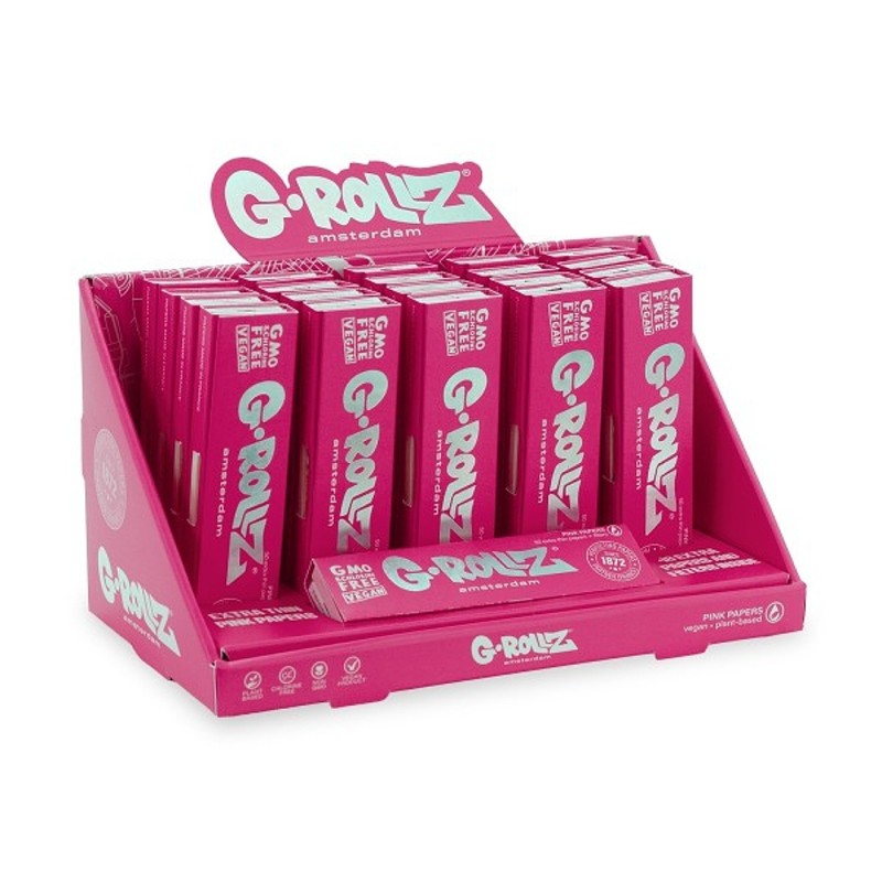 GRollz Lightly Dyed Pink king size slim χαρτάκια + τζιβάνες GR35B-DIS2 