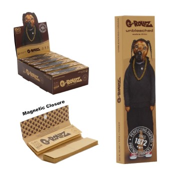 GRollz Pets Rock 'Rap' unbleached KS slim χαρτάκια + τζιβάνες PR30G-DIS 