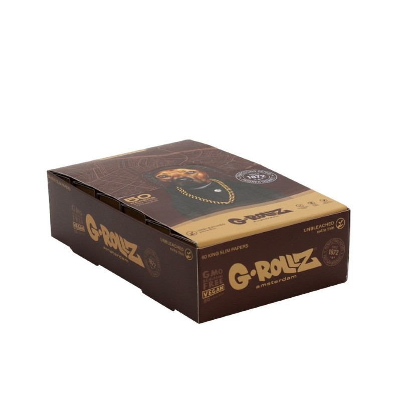 GRollz Pets Rock 'Rap' unbleached KS slim χαρτάκια + τζιβάνες PR30G-DIS 