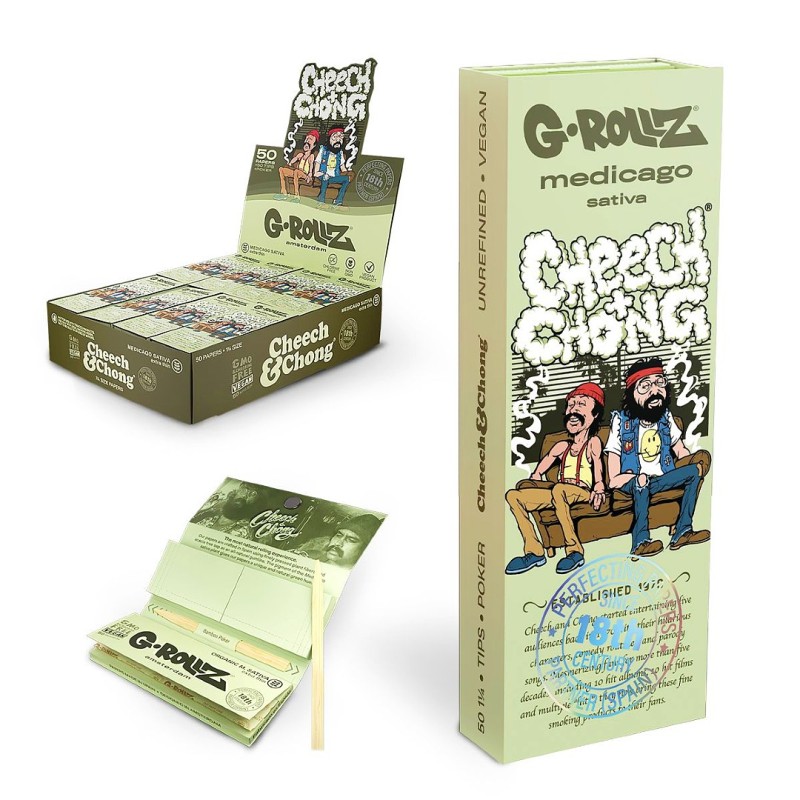 Grollz Cheech & Chong 'Sofa' M. Sativa 1 1/4  χαρτάκια + τζιβάνες + poker