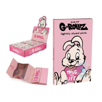 Grollz Banksy's Graffiti 'Thug for Life' Pink - 50 '1¼' χαρτάκια + τζιβάνες +tray + poker  BG405G-DIS