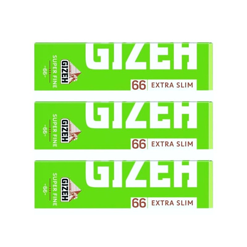 3x Gizeh 66 super fine extra slim λαχανί χαρτάκια