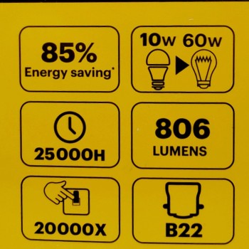 Kodak A60|B22 λάμπες led 10W(60W) θερμό φως (3x)