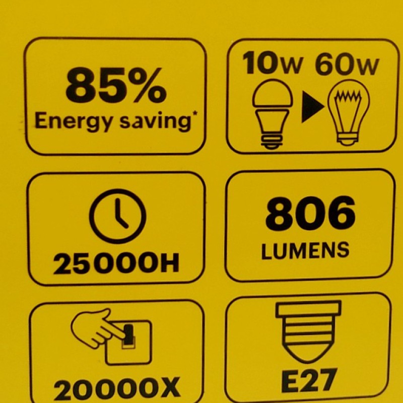 Kodak A60|E27 λάμπες led 10W(60W) θερμό φως (3x)