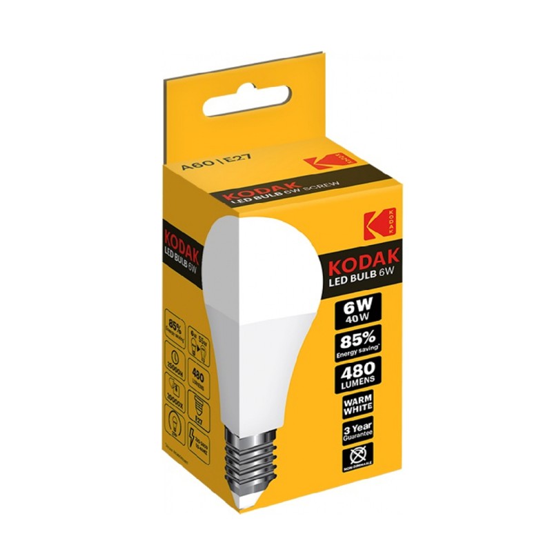 Kodak A60|E27 λάμπα led 6W(40W) ψυχρό φως