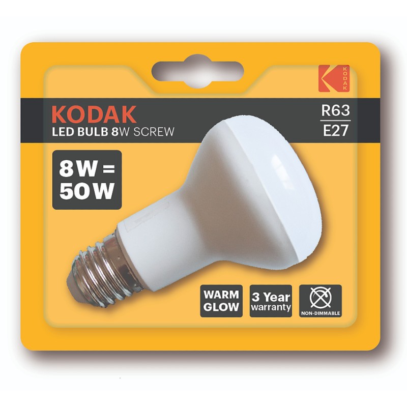 Kodak R63|E27 λάμπα led 8W(50W) θερμό φως