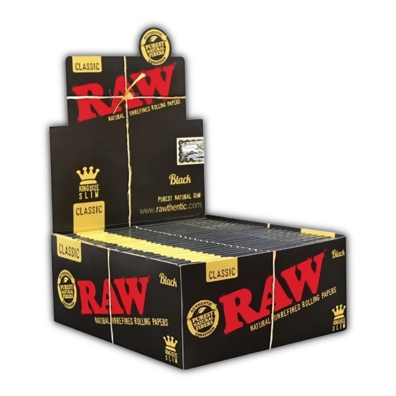 Raw μαύρα king size slim χαρτάκια 