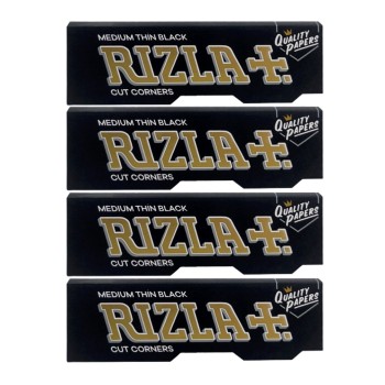 4x RIzla μαύρα χαρτάκια κανονικού μεγέθους