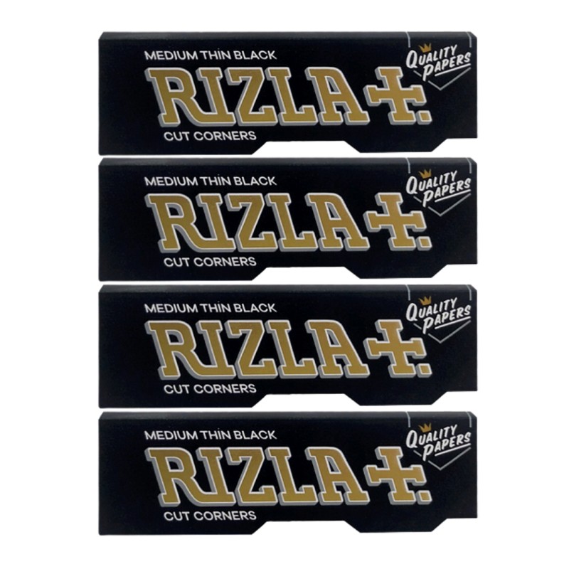 4x RIzla μαύρα χαρτάκια κανονικού μεγέθους