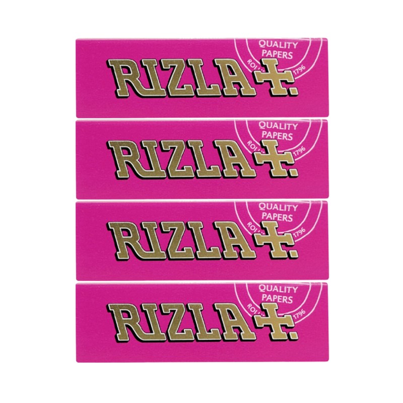4x Rizla thin ροζ κανονικά χαρτάκια