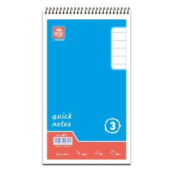 Quick Notes μπλοκ 10.2×18 ριγέ No3