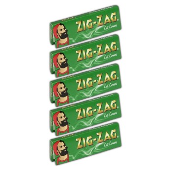 5x Zig Zag green κανονικά χαρτάκια 